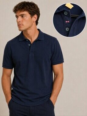 Eden Park Hipi Slim Fit Navy Blue Polo Shirt – Men’s Large